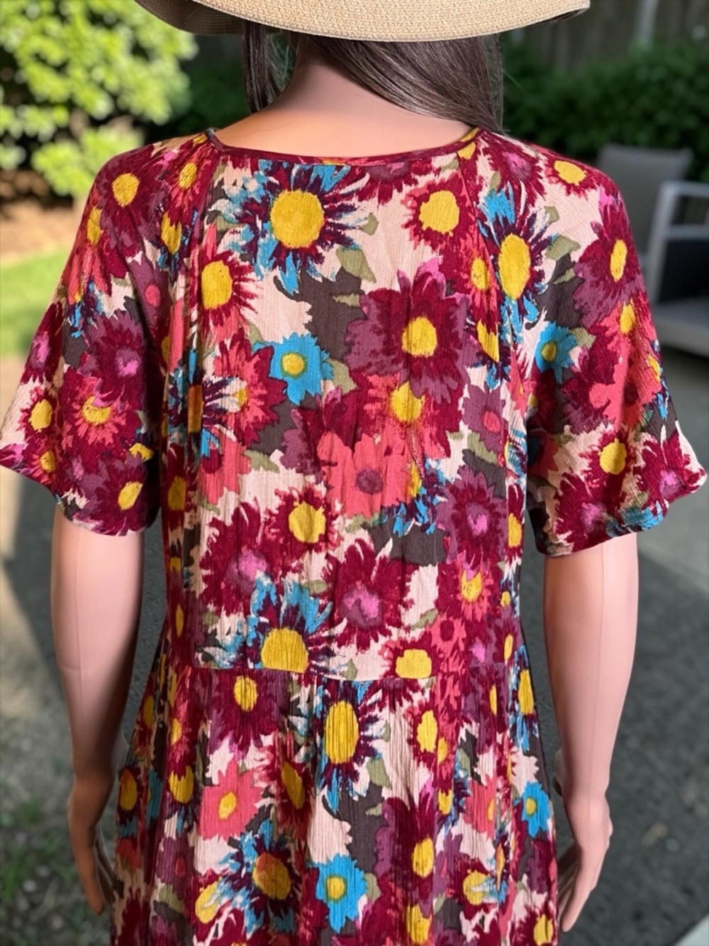 Bobeau Floral Faux Wrap Dress S Boho Pockets Flowy Rayon - Picture 4 of 8